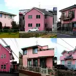 Poor exterior paint like this salmon home can make it harder to sell